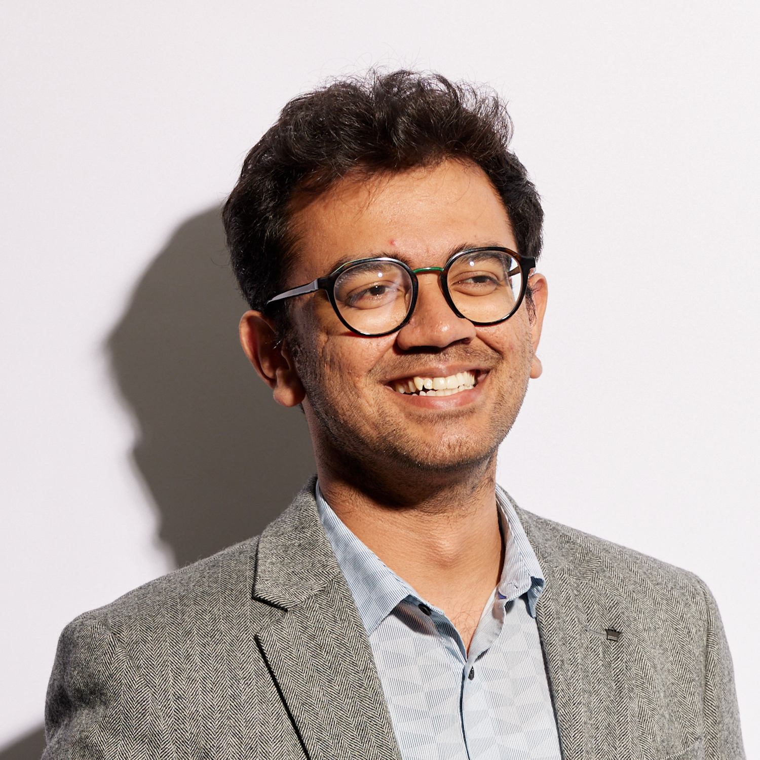 Black-and-white portrait of Rohin Banerji